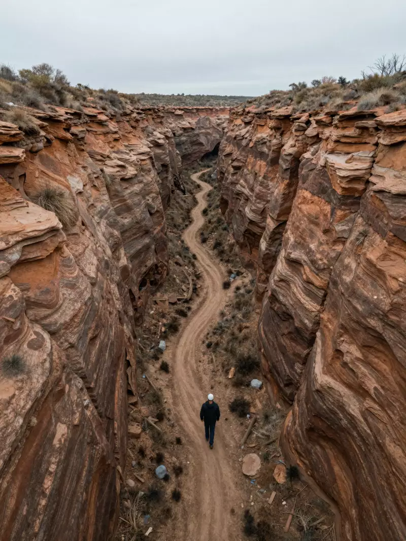 Сгенерировано нейросетью: Eine Behinderung wird hier energetisch als ein ausgetrockneter Canyon visualisiert, dessen rissiger Boden seit Jahren keinen Regen gesehen hat. Es ist ein Bild von Erschöpfung, Leere und verlorener Lebenskraft.